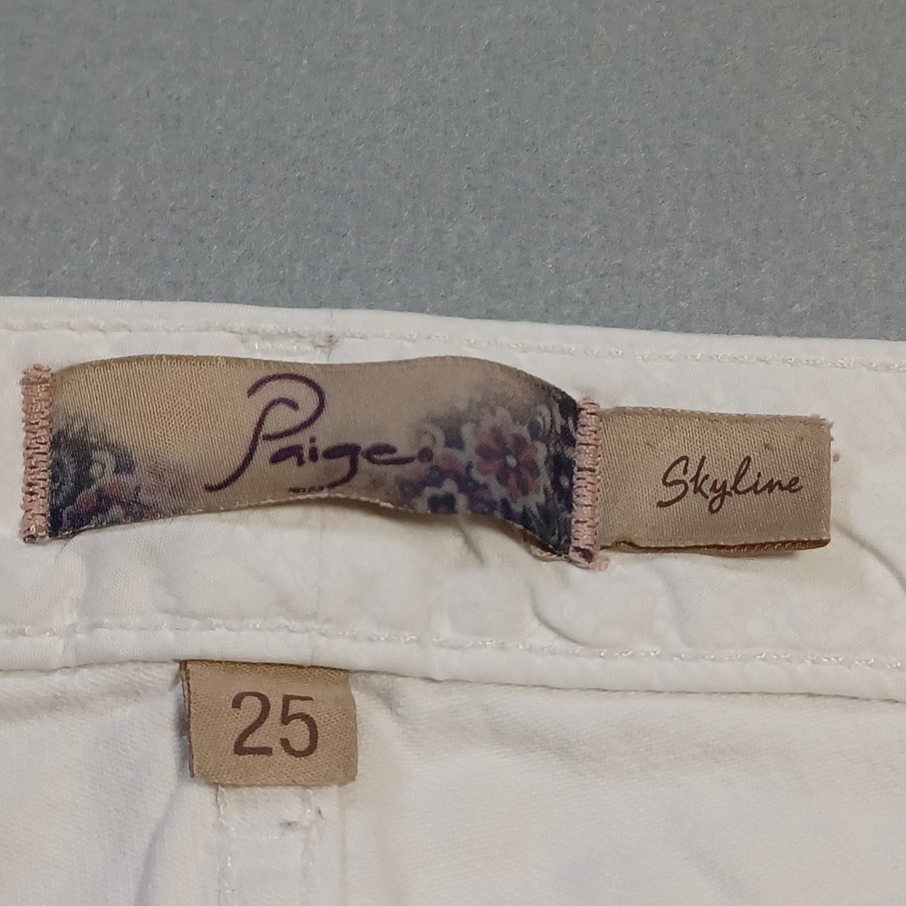 Paige Skyline Skinny Jeans White Denim Size 25 Made in USA Womens - Picture 7 of 15